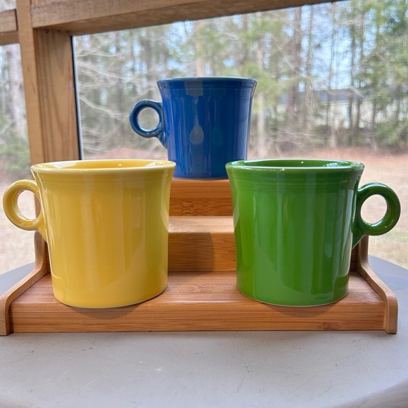 Set of 3 Fiesta Ware Coffee Mugs Ring Handle Homer Laughlin HLC USA Cups - Picture 1 of 15